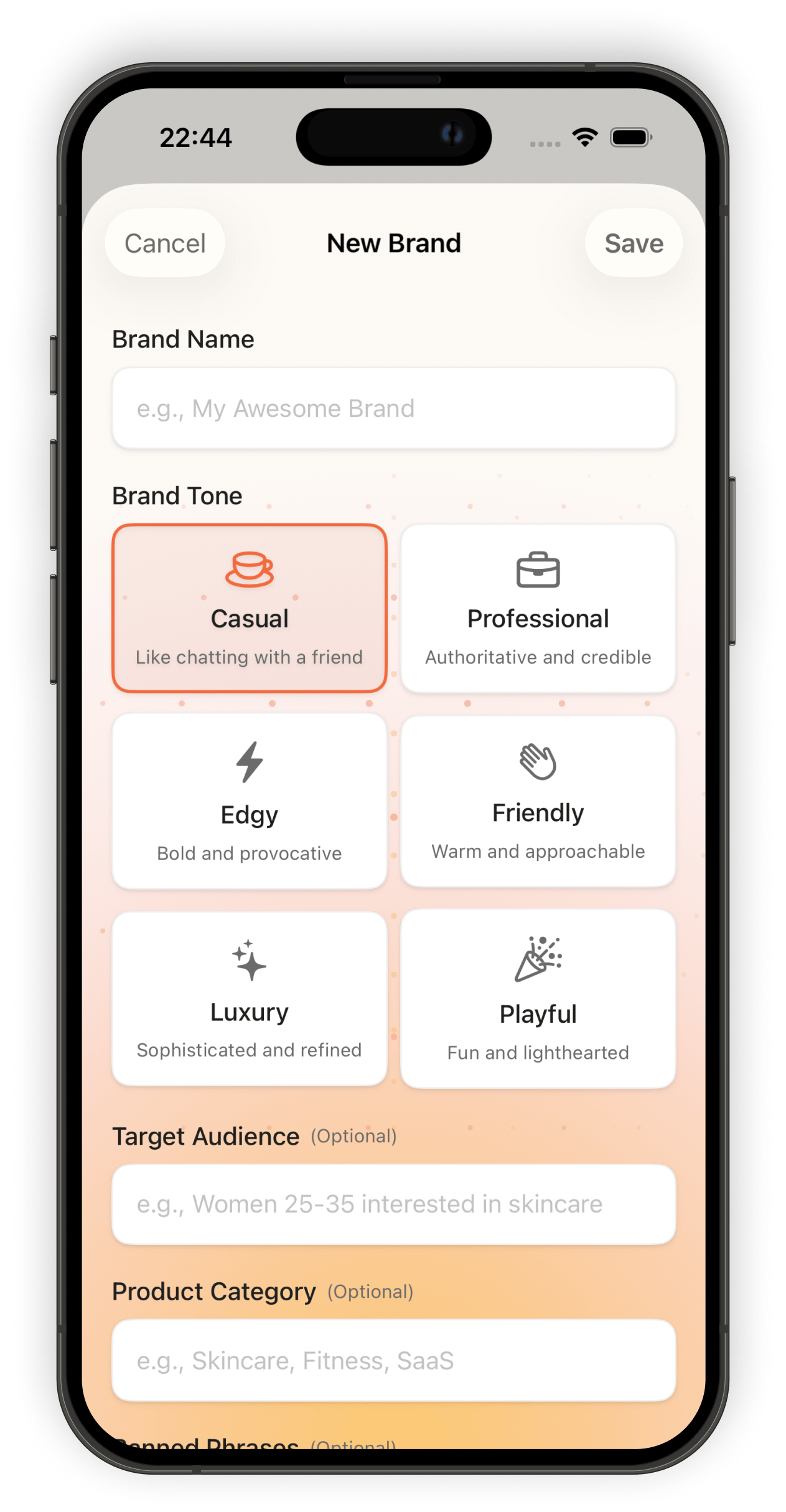 HookSmith AI brand profiles showing voice matching