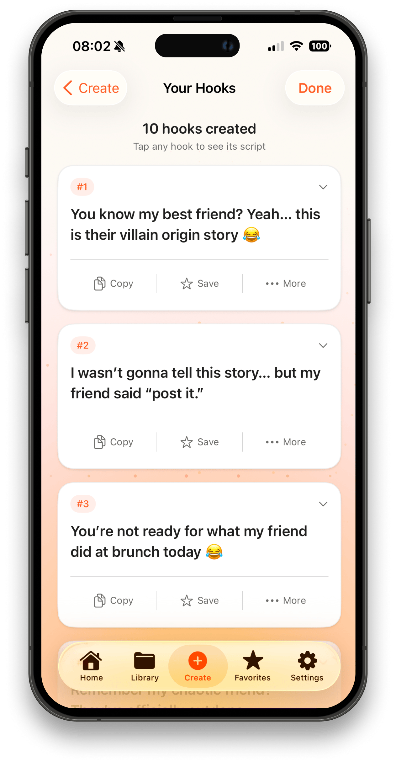 Hook examples showing different hook styles