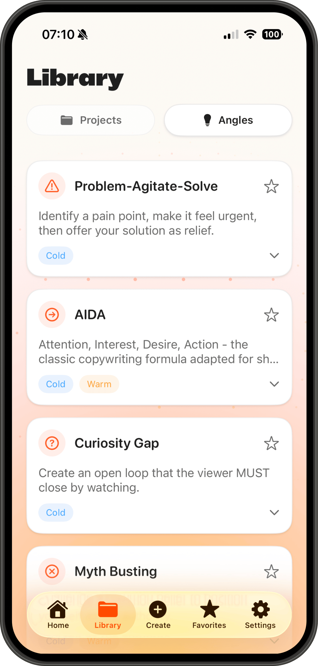 HookSmith AI project organization showing campaign management